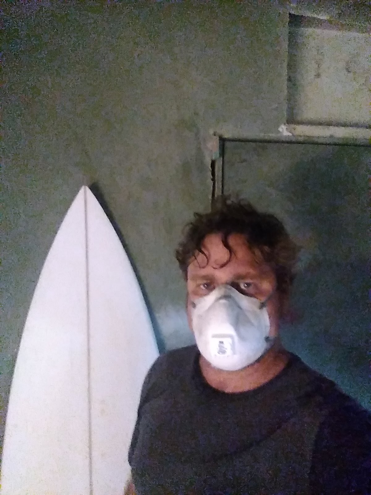 Chris Herl wearing a shaping mask